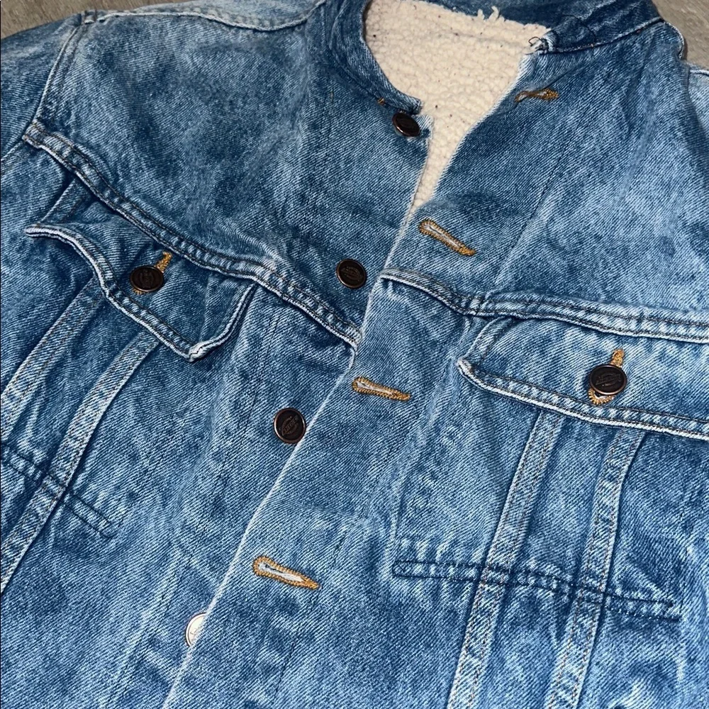 Dickies Women Sherpa lined Blue Denim Jacket size Small - Picture 3 of 10